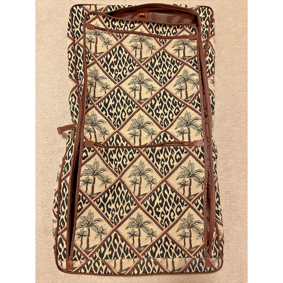 VINTAGE AMERICANA BY SHARIF Tapestry Palm Tree Shoulder GARMENT BAG 37" X 23" - Picture 3 of 6